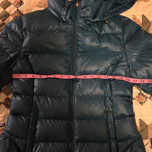 Betsy Johnson | Teal Puffer Jacket with Hood - Picture 12 of 13